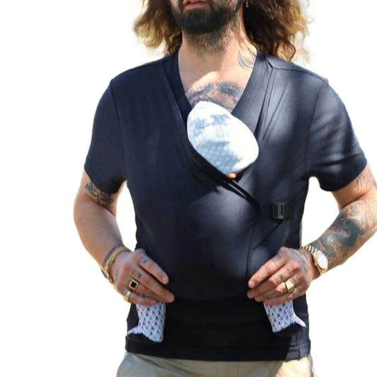 Amtopiyo Dad Kangaroo T-Shirt Mom Soothe Little Wrap Carrier V Neck Short Sleeve Tank Tops CL014 Men Size M