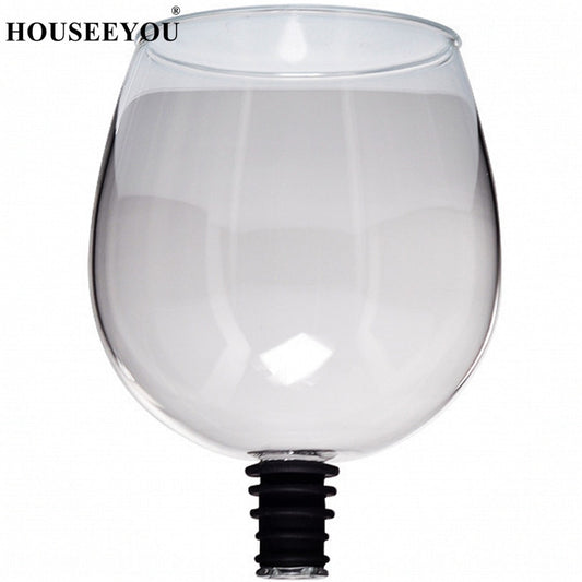 HOUSEE YOU Creative Red Wine Champagne Glass Cup with Silicone Seal Drink Directly from Bottle Crystal Glasses Cocktail Mug 260ML